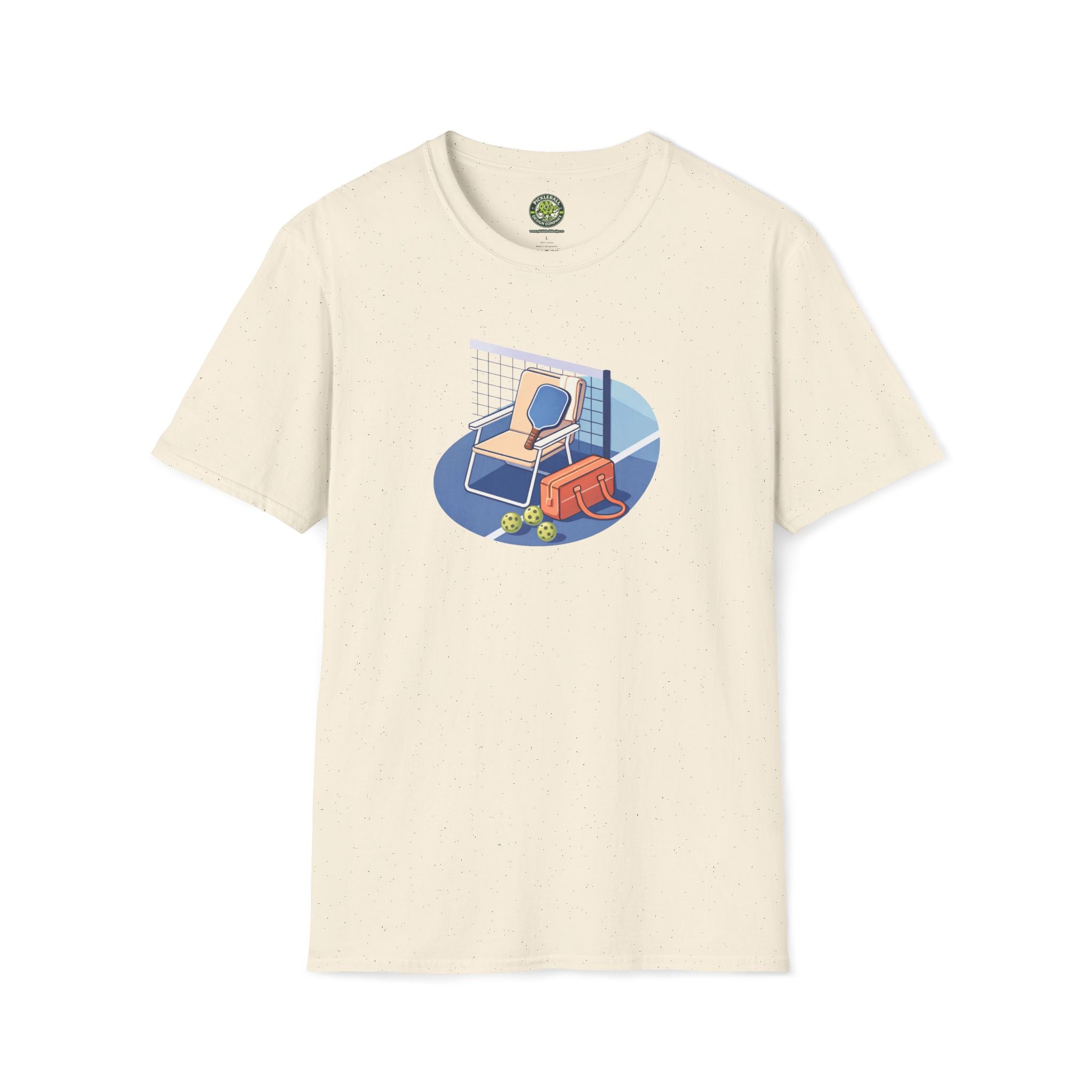 Pickleball Paddle, Bag & Lawn Chair Illustration T-Shirt